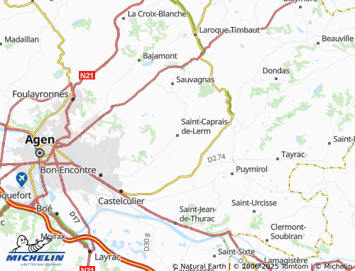 MICHELIN Saint-Caprais-de-Lerm map - ViaMichelin