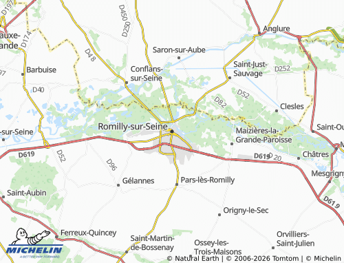 Carte MICHELIN Romilly-sur-Seine - ViaMichelin