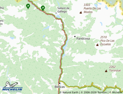 MICHELIN Saqués map - ViaMichelin