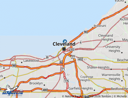 Kaart MICHELIN Cleveland - ViaMichelin