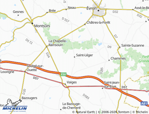 MICHELIN-Landkarte Saint-Léger - ViaMichelin