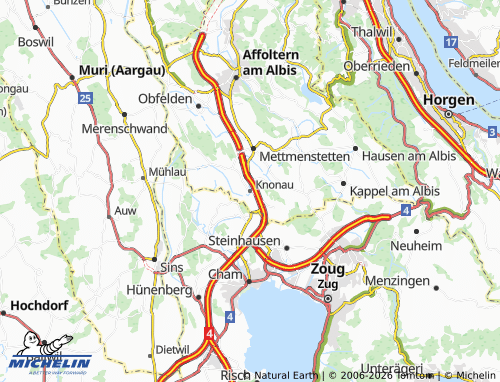 Mappa MICHELIN Knonau - ViaMichelin