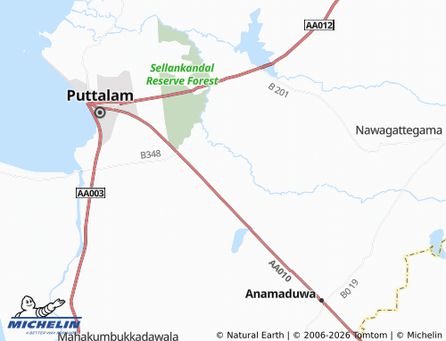 Mapa MICHELIN Kottukachchiya Colony 2 - ViaMichelin