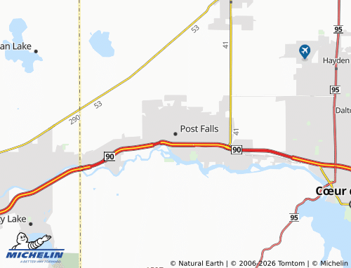 Mapa MICHELIN Post Falls - ViaMichelin