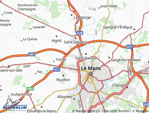 Carte MICHELIN La Chapelle-Saint-Aubin - ViaMichelin