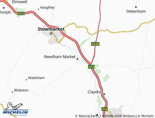 MICHELIN Needham Market map - ViaMichelin