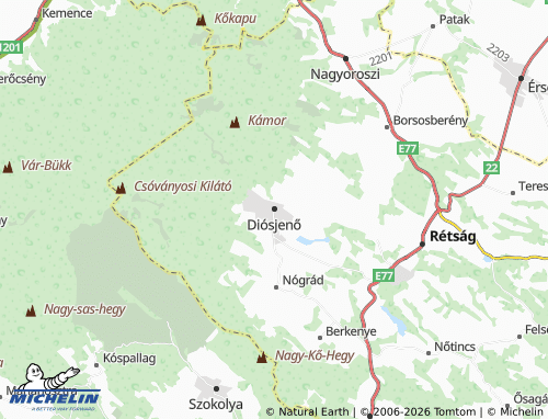 Mapa MICHELIN Diósjenő - ViaMichelin