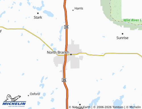 Carte MICHELIN North Branch - ViaMichelin