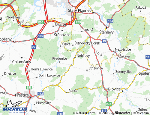 Mapa MICHELIN Nebílovy - ViaMichelin