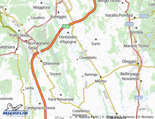 MICHELIN Cavaglietto map - ViaMichelin