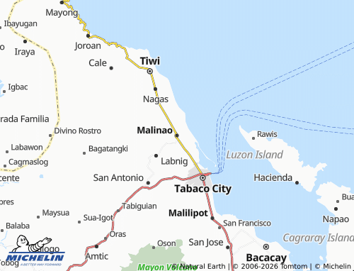 MICHELIN Malinao map - ViaMichelin