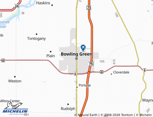 Kaart MICHELIN Bowling Green - ViaMichelin