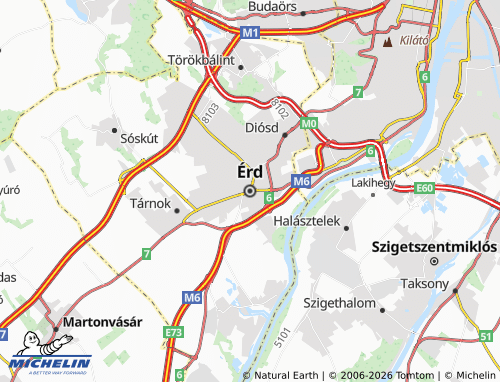 Carte MICHELIN Érd - ViaMichelin