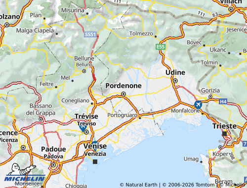Mappa MICHELIN Pordenone - ViaMichelin