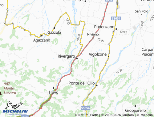 MICHELIN Rivergaro map - ViaMichelin