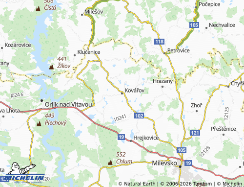 Mappa MICHELIN Kovářov - ViaMichelin