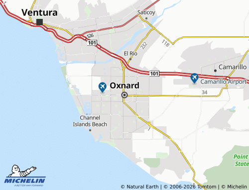 Mapa MICHELIN Oxnard - ViaMichelin