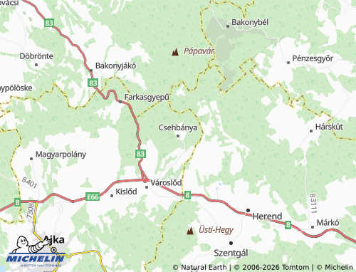 Mapa MICHELIN Csehbánya - ViaMichelin