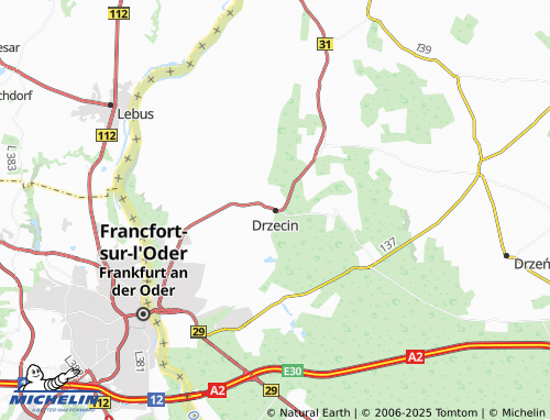 MICHELIN Drzecin map - ViaMichelin