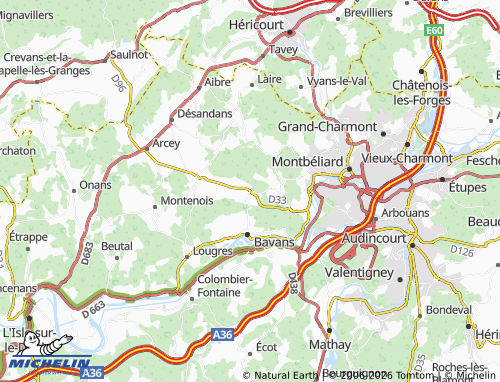 Carte MICHELIN Présentevillers - ViaMichelin