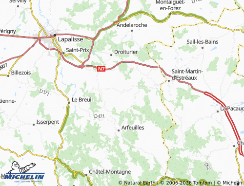 Carte MICHELIN Châtelus - ViaMichelin