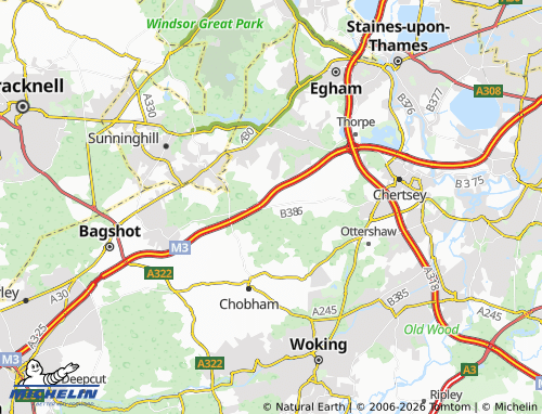 Carte MICHELIN Longcross - ViaMichelin