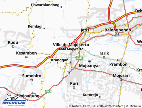 Mapa MICHELIN Cidade de Mojokerto - ViaMichelin