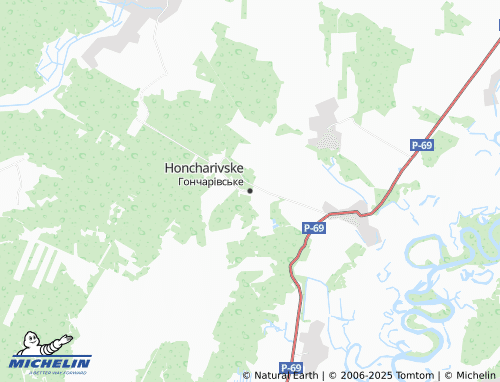 MICHELIN Honcharivske map - ViaMichelin