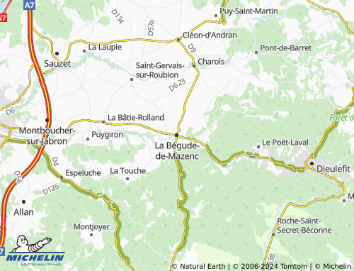 Carte MICHELIN La Bégude-de-Mazenc - ViaMichelin