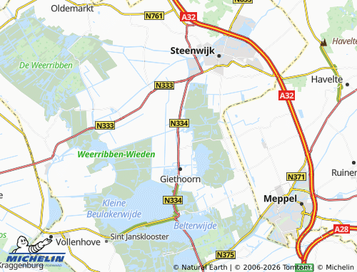 MICHELIN Landkarte Giethoorn ViaMichelin