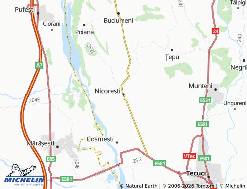 Mapa MICHELIN Nicorești - ViaMichelin