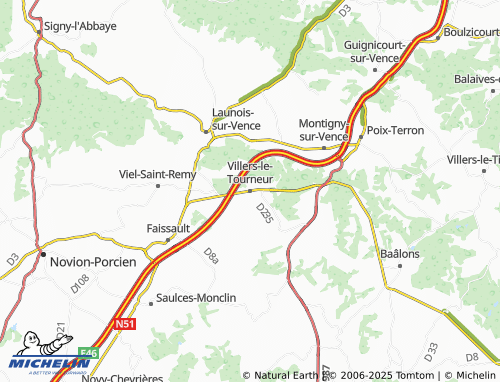 Kaart MICHELIN Villers-le-Tourneur - ViaMichelin