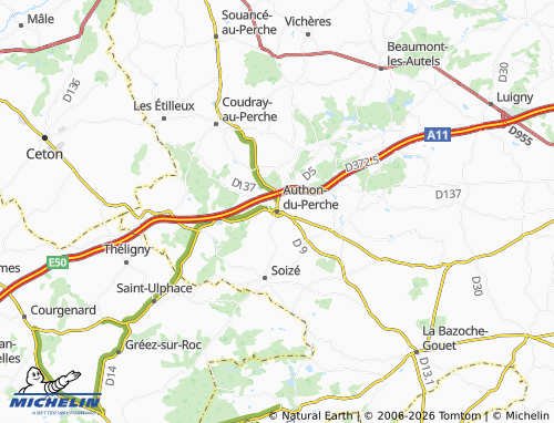 Kaart MICHELIN Authon-du-Perche - ViaMichelin