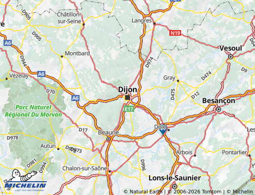 MICHELIN Burgundy-Franche-Comte map - ViaMichelin