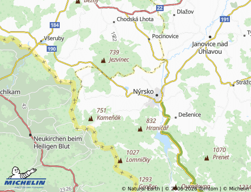 Mappa MICHELIN Chudenín - ViaMichelin