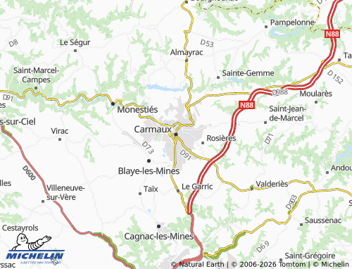 MICHELIN Carmaux map - ViaMichelin