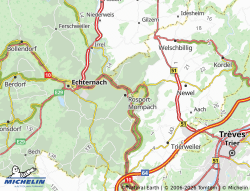 MICHELIN-Landkarte Rosport-Mompach - ViaMichelin