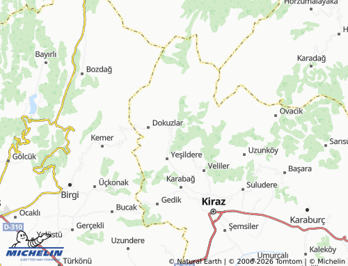 MICHELIN Çatak map - ViaMichelin