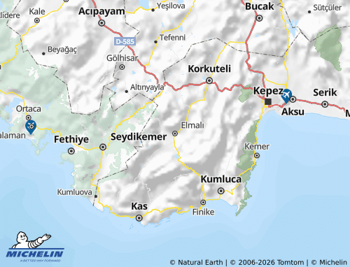 Mapa MICHELIN Elmalı - ViaMichelin