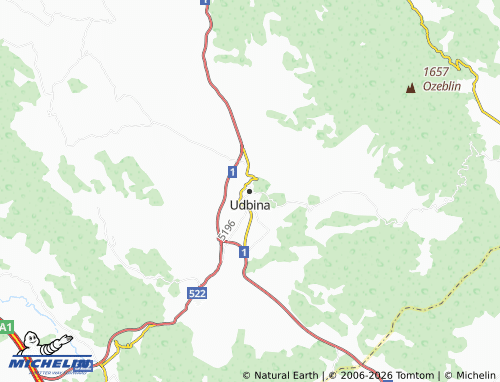 Mapa MICHELIN Udbina - ViaMichelin