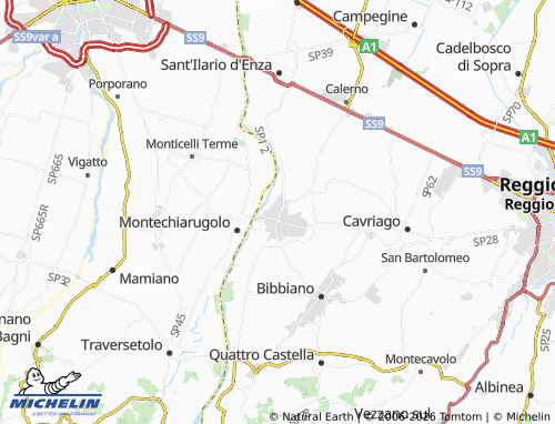 MICHELIN Montecchio Emilia map - ViaMichelin