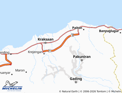 MICHELIN Kandangjati Wetan map - ViaMichelin