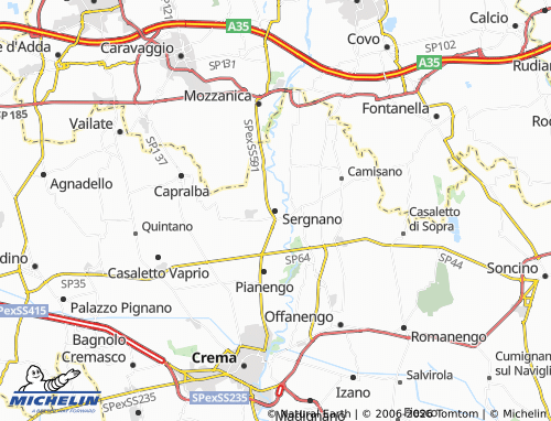 MICHELIN Sergnano map - ViaMichelin