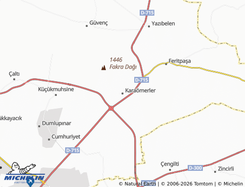 MICHELIN Karaömerler map - ViaMichelin