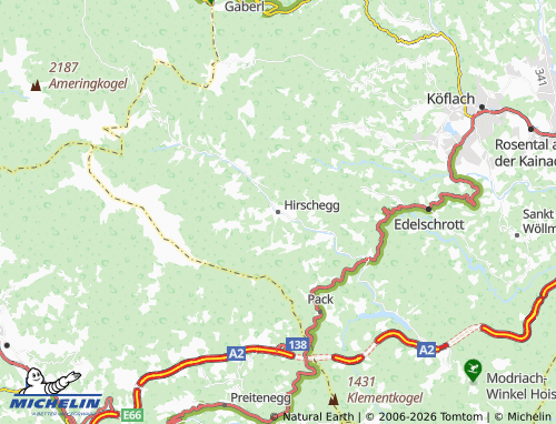 MICHELIN-Landkarte Hirschegg-Pack - ViaMichelin