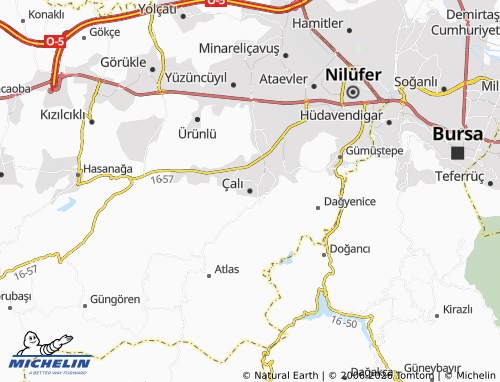 MICHELIN Çalı map - ViaMichelin