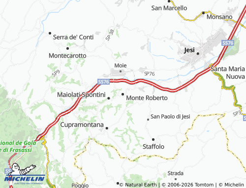 MICHELIN Monte Roberto map - ViaMichelin