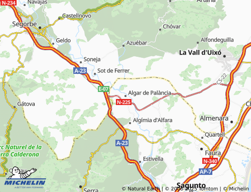 MICHELIN Algar de Palància map - ViaMichelin