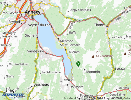 MICHELIN Talloires-Montmin map - ViaMichelin