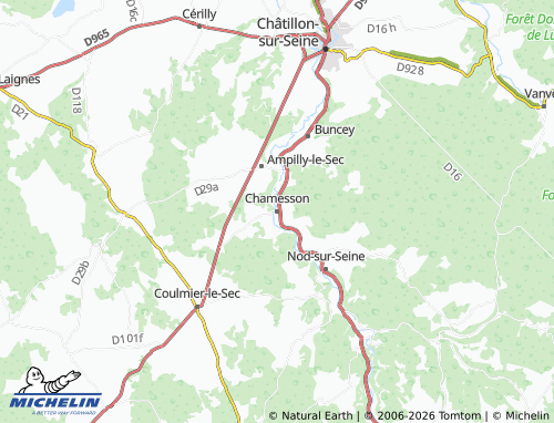 MICHELIN Chamesson map - ViaMichelin